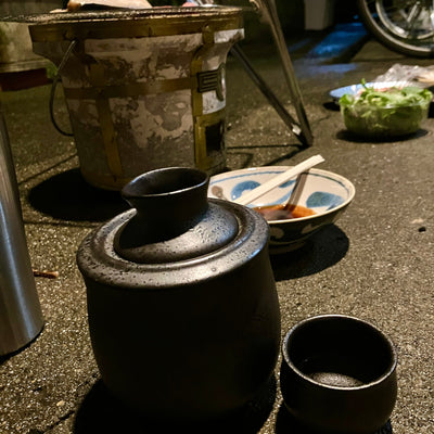 七輪でようやく「燗酒」解禁！